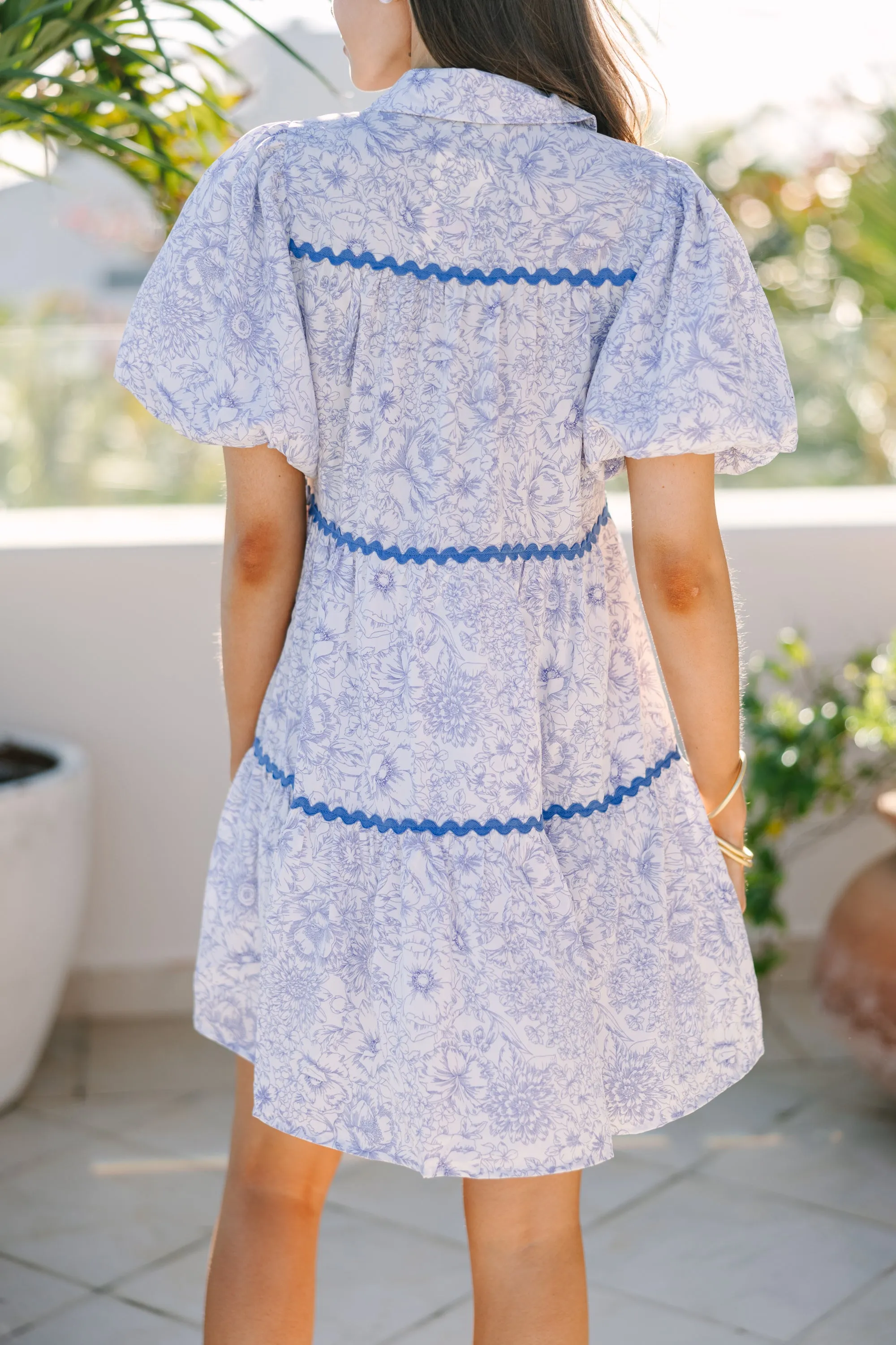All IN Your Head Blue Ditsy Floral Dress