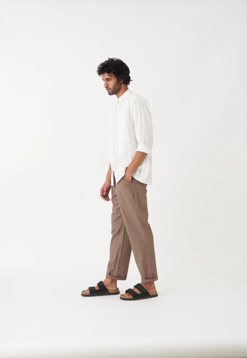 Cedar EMB. Shirt Co-ord - White