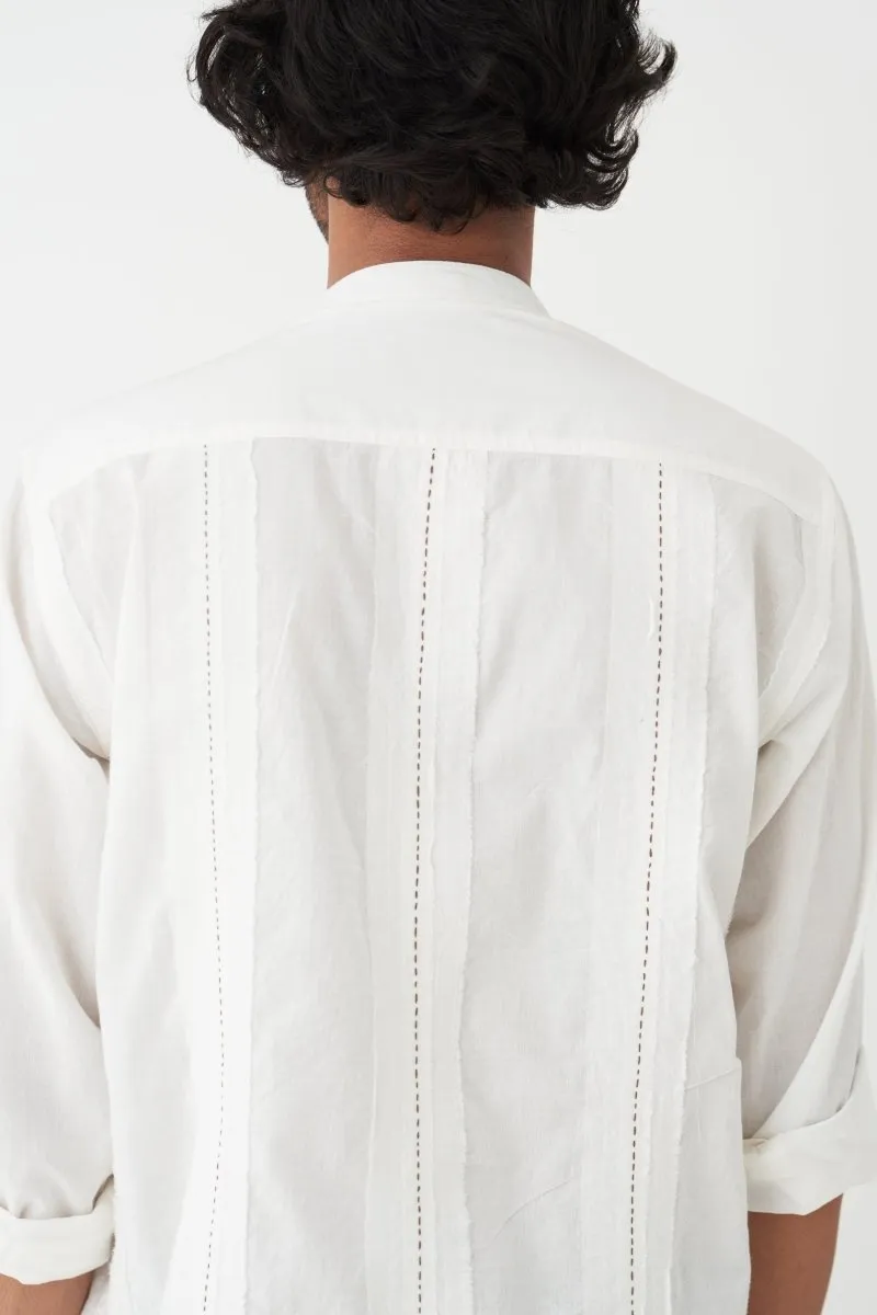 Cedar EMB. Shirt Co-ord - White