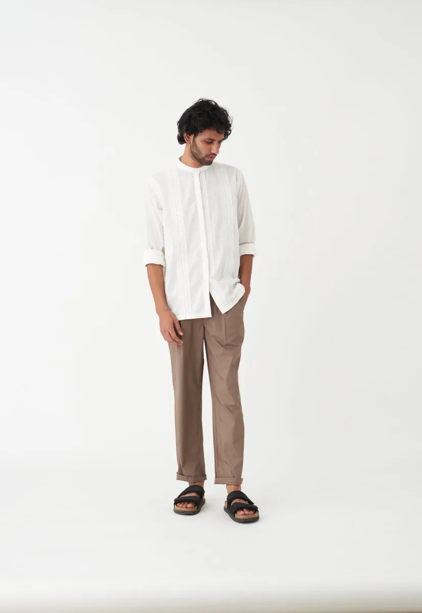 Cedar EMB. Shirt Co-ord - White