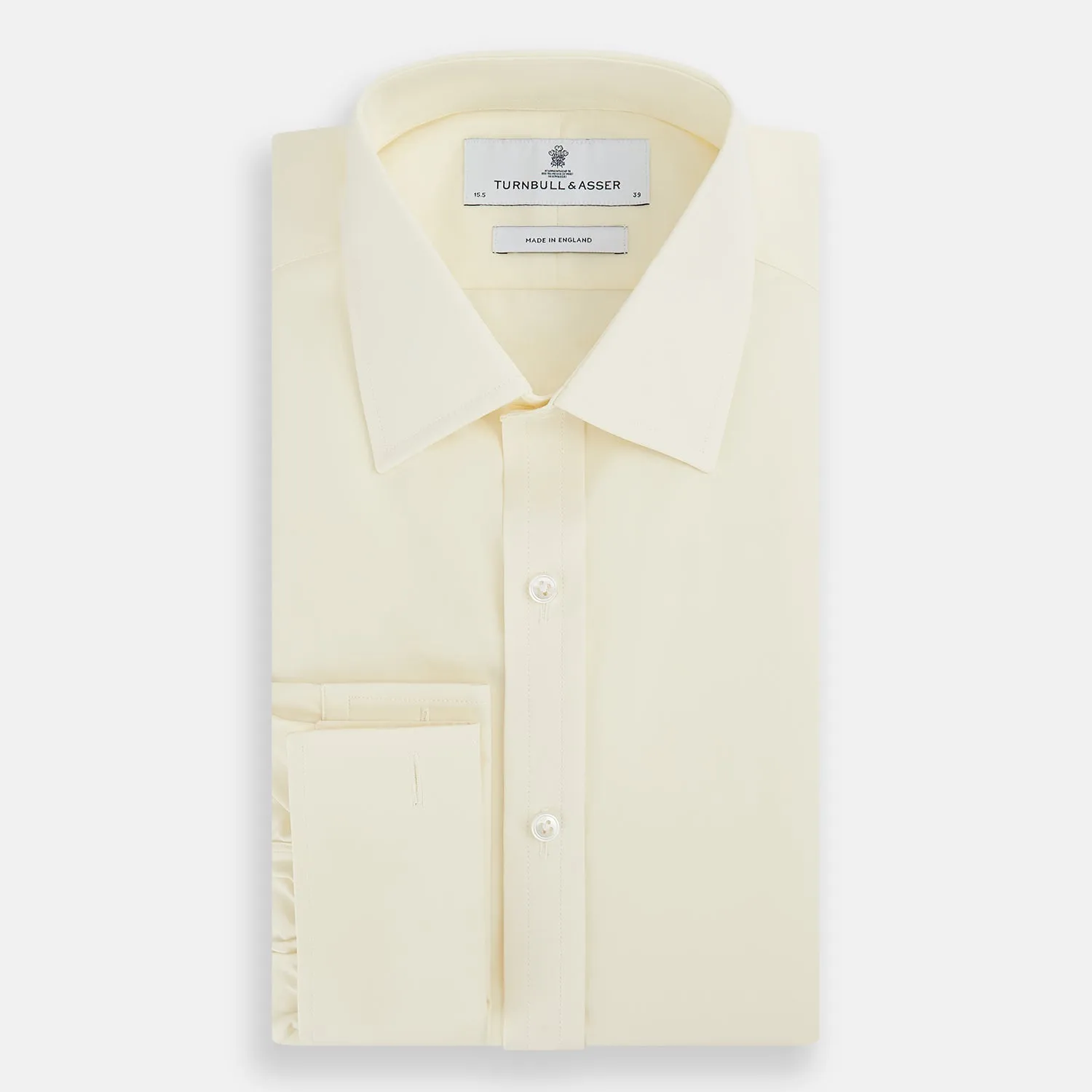 Cream Cotton Shirt with T&A Collar and Double Cuffs