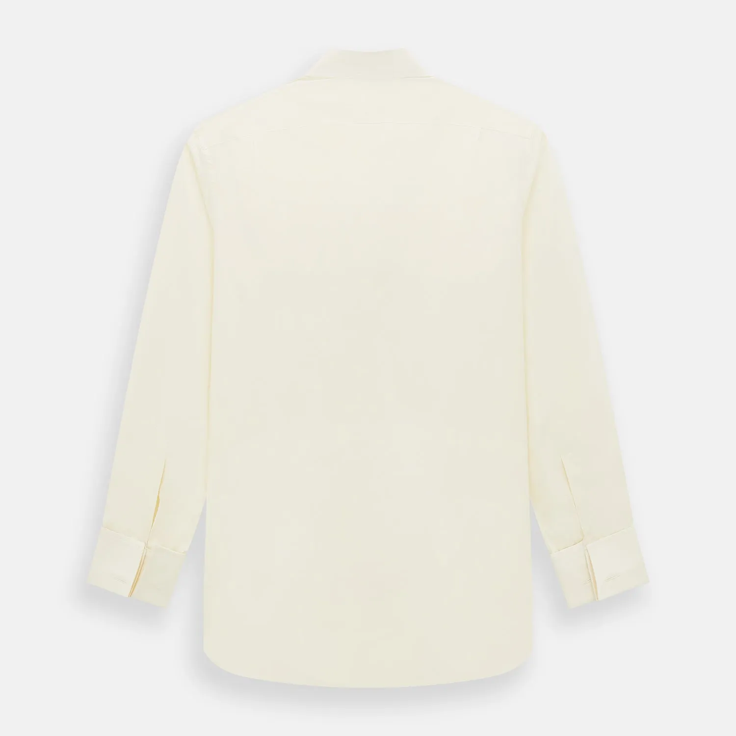 Cream Cotton Shirt with T&A Collar and Double Cuffs