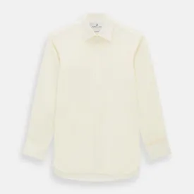 Cream Cotton Shirt with T&A Collar and Double Cuffs