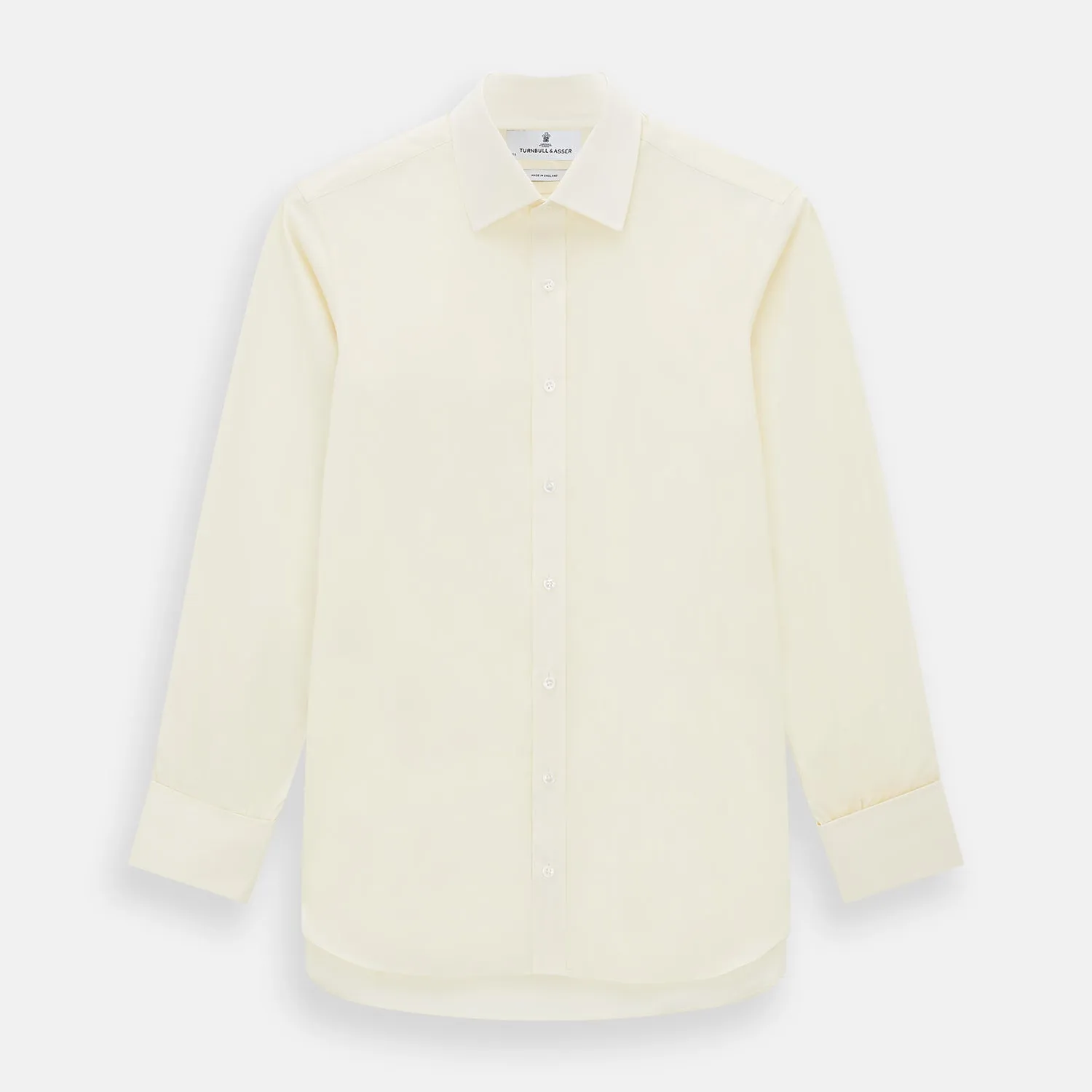 Cream Cotton Shirt with T&A Collar and Double Cuffs