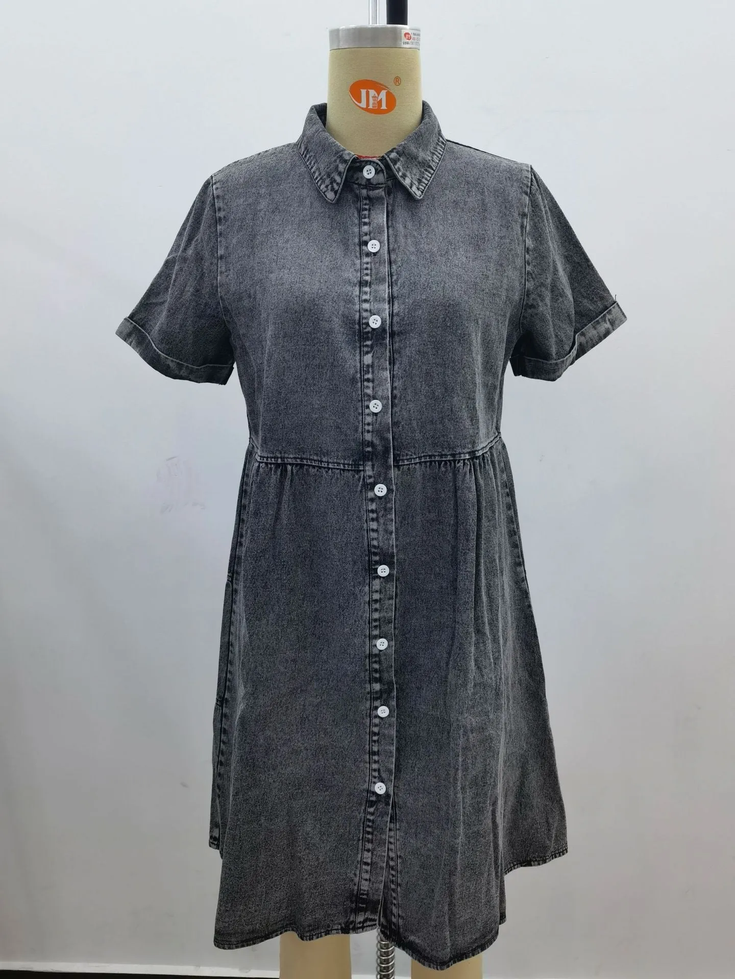 DEANWAQNGKT  2022  EBay  European and American Foreign Trade Summer New Product Women's Clothes Denim Short Sleeve Dress Midi Dress