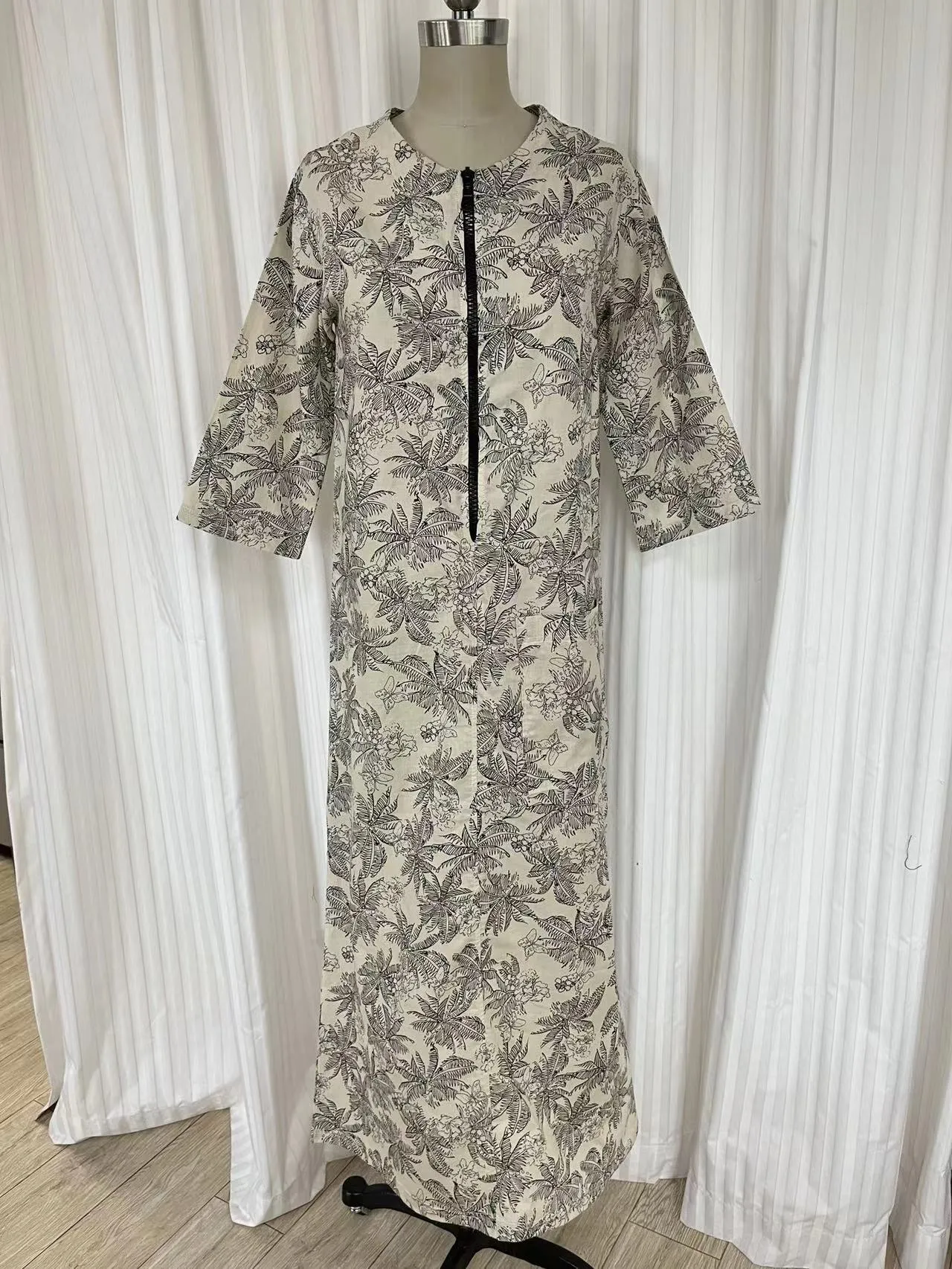 DRESS LPRDR2202 in cotton with one pocket - Off white printing