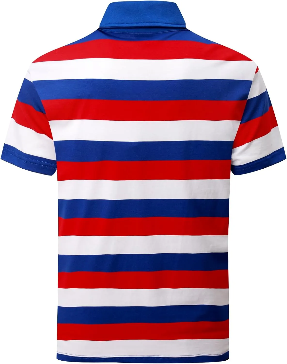 Funny World Men's Striped Polo Cotton Regular Fit Casual Short Sleeve Golf Shirt