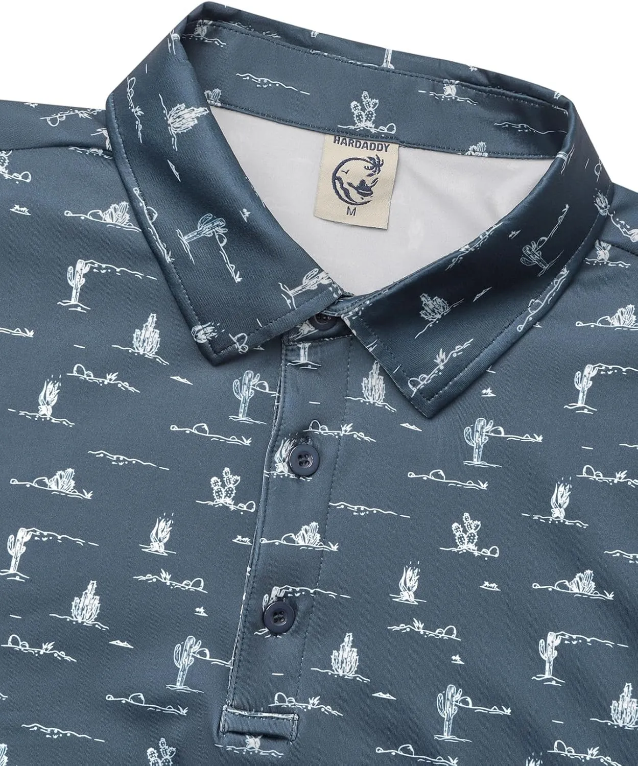 Hardaddy Men's Moisture Wicking Polo Shirts Printed Dry Fit Short Sleeve Collared Golf Shirt
