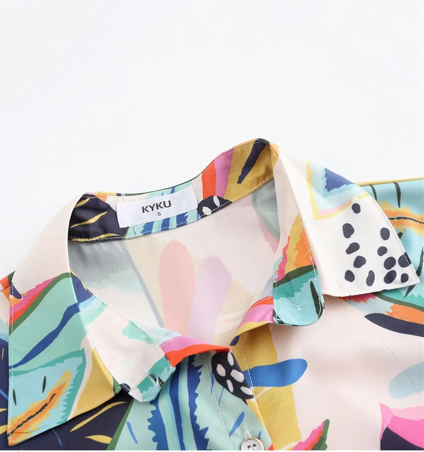 KYKU Womens Button Down Hawaiian Shirt Casual Fashion Shirts Summer Blouses