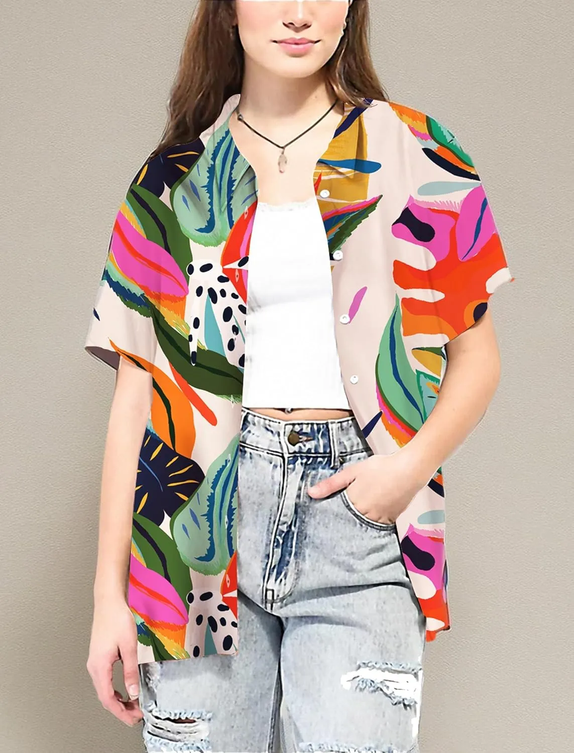 KYKU Womens Button Down Hawaiian Shirt Casual Fashion Shirts Summer Blouses