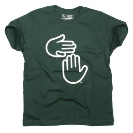Michigan Hands Youth Tee (Green & White)