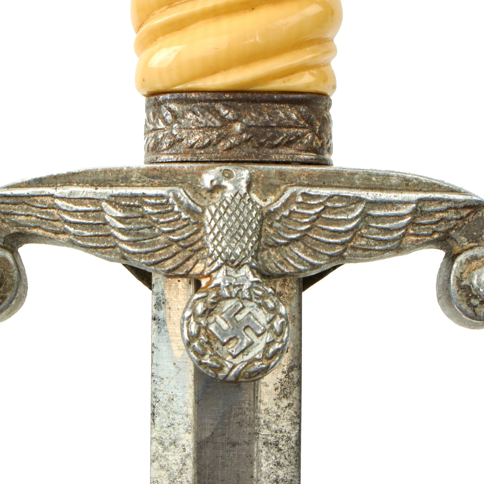 Original German WWII Army Heer Officer Dagger by E. & F. Hörster with Simulated Ivory Handle & Scabbard