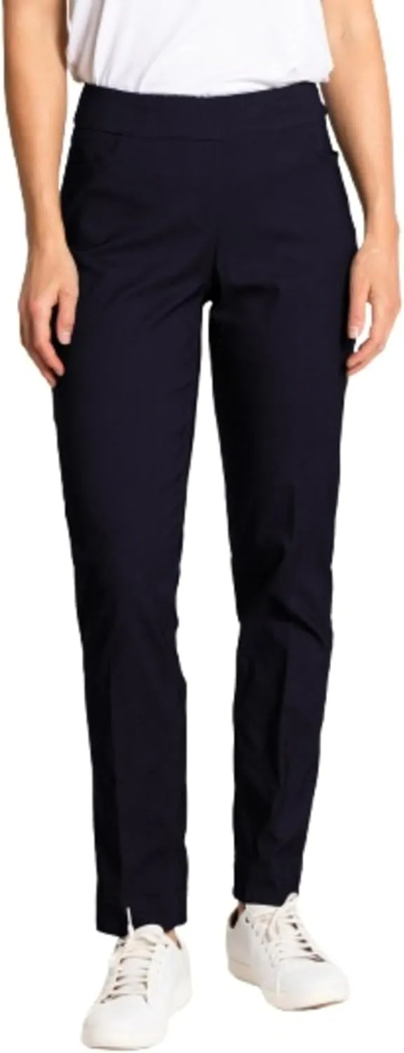 SLIM-SATION Womens Golf Apparel - Women's Regular Pull-On Straight-Leg Pant with Pockets