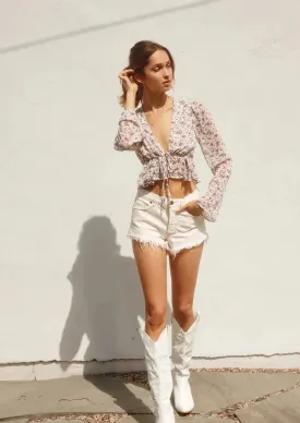 Weekend Ruffles Hem Cropped Top