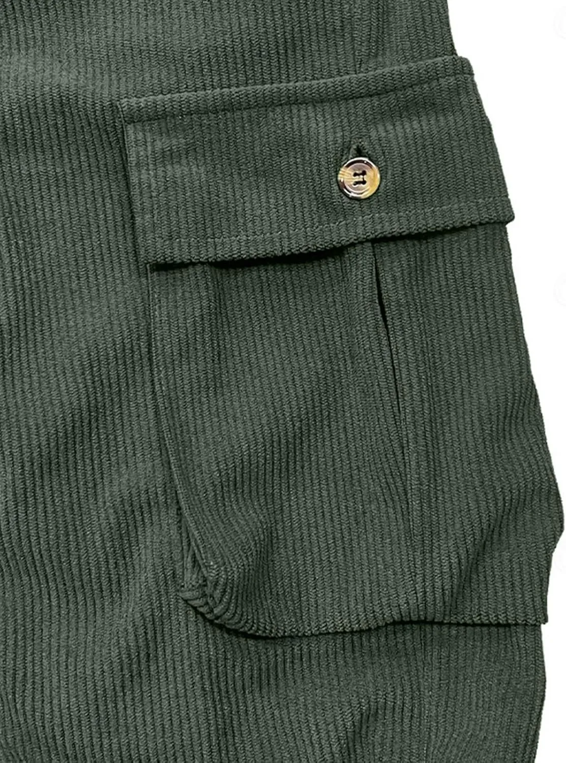 WENKOMG1 Corduroy Cargo Pants for Men Multi Pockets Straight Leg Outdoor Work Pants Retro Style Workwear