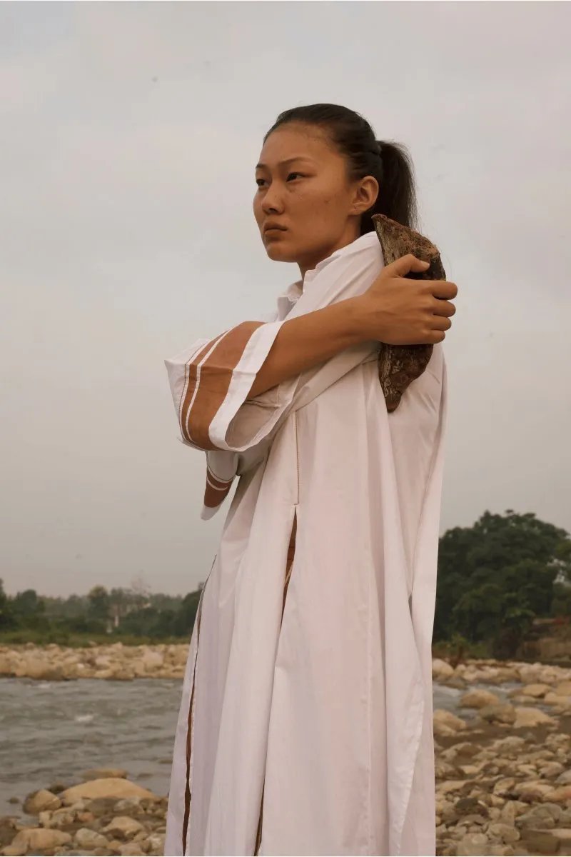 Wide Sleeve Shirt - White